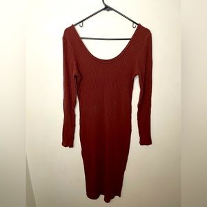 Women long sleeve brown dress, sizeL